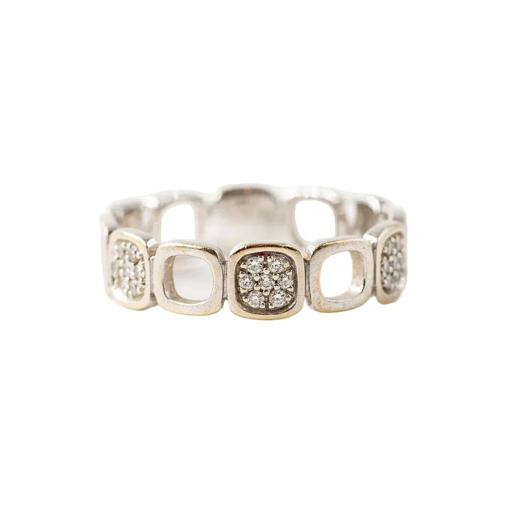 Bague DINH VAN "Domino" en or blanc et diamants - Castafiore