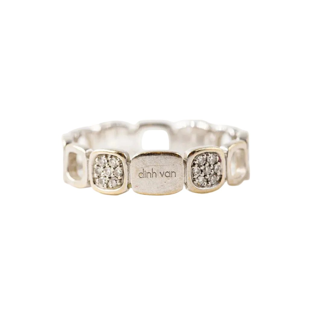 Bague DINH VAN "Domino" en or blanc et diamants - Castafiore