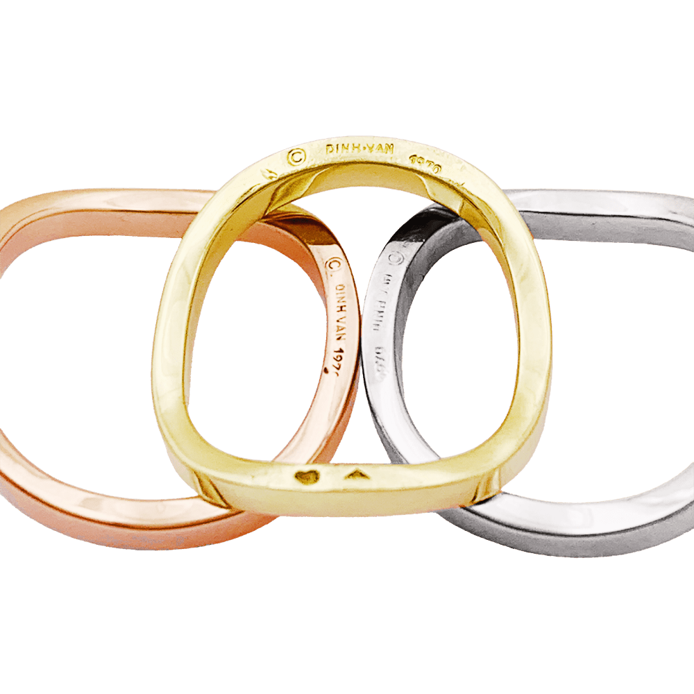 Ring Dinh Van three rings in three shades of gold.