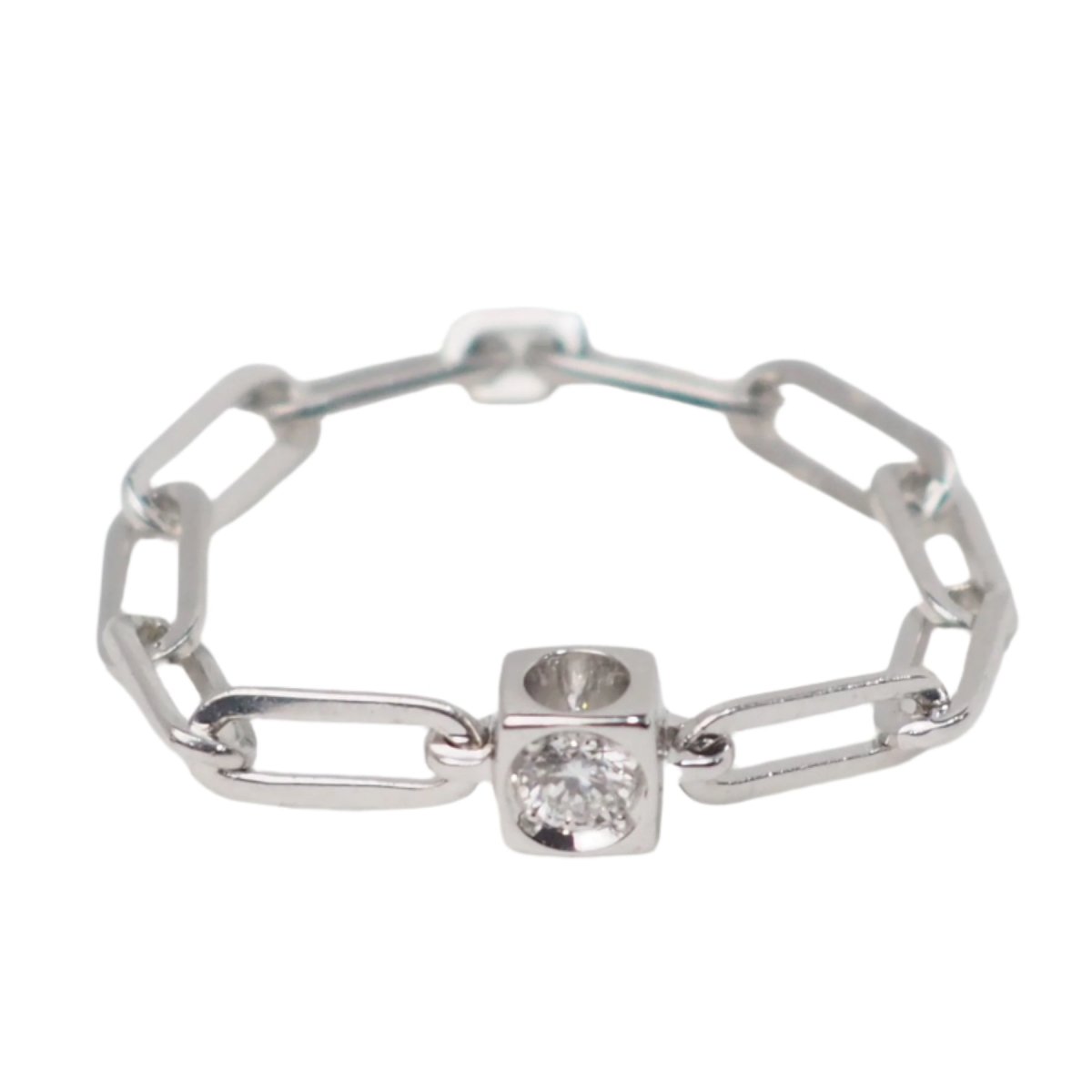 Bague DINH VAN "Le Cube" en or blanc et diamant - Castafiore