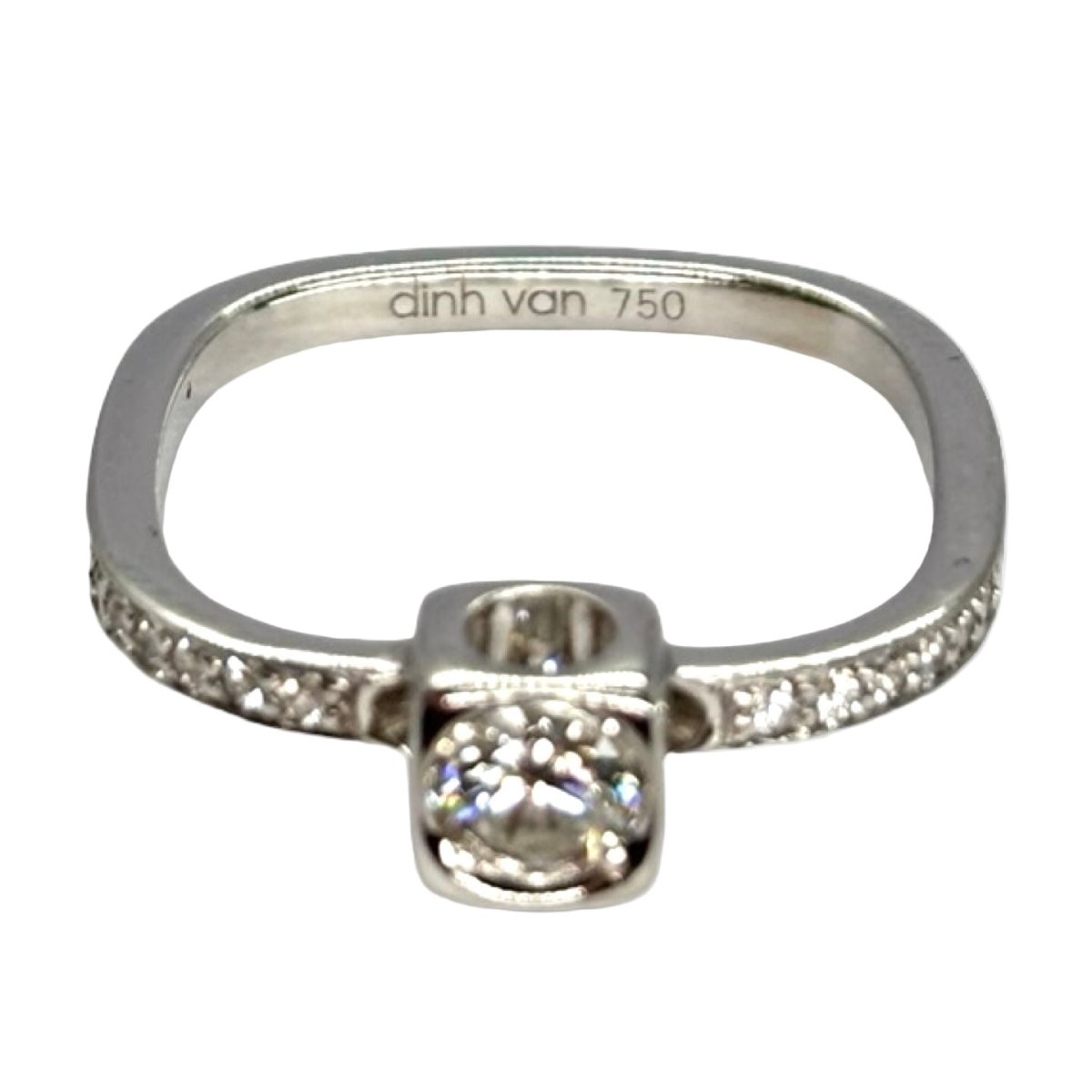Bague DINH VAN "Le cube" en or blanc et diamants - Castafiore