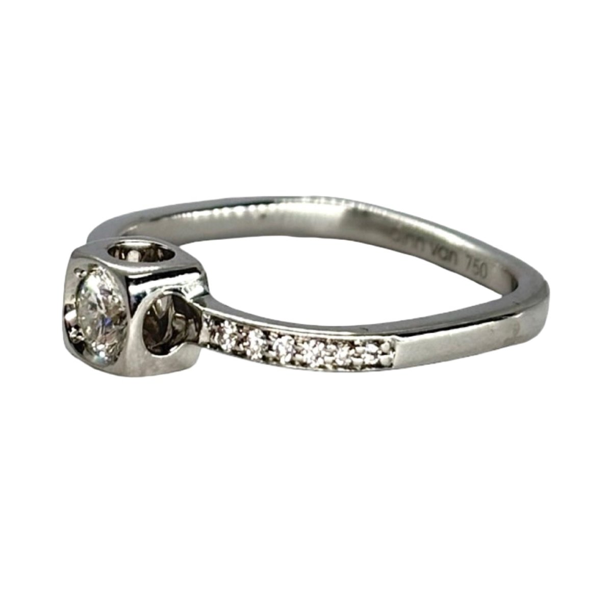 Bague DINH VAN "Le cube" en or blanc et diamants - Castafiore