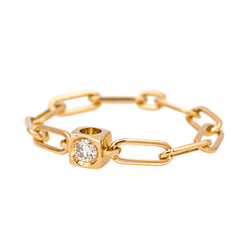 Bague DINH VAN "Le Cube" en or rose et diamant - Castafiore