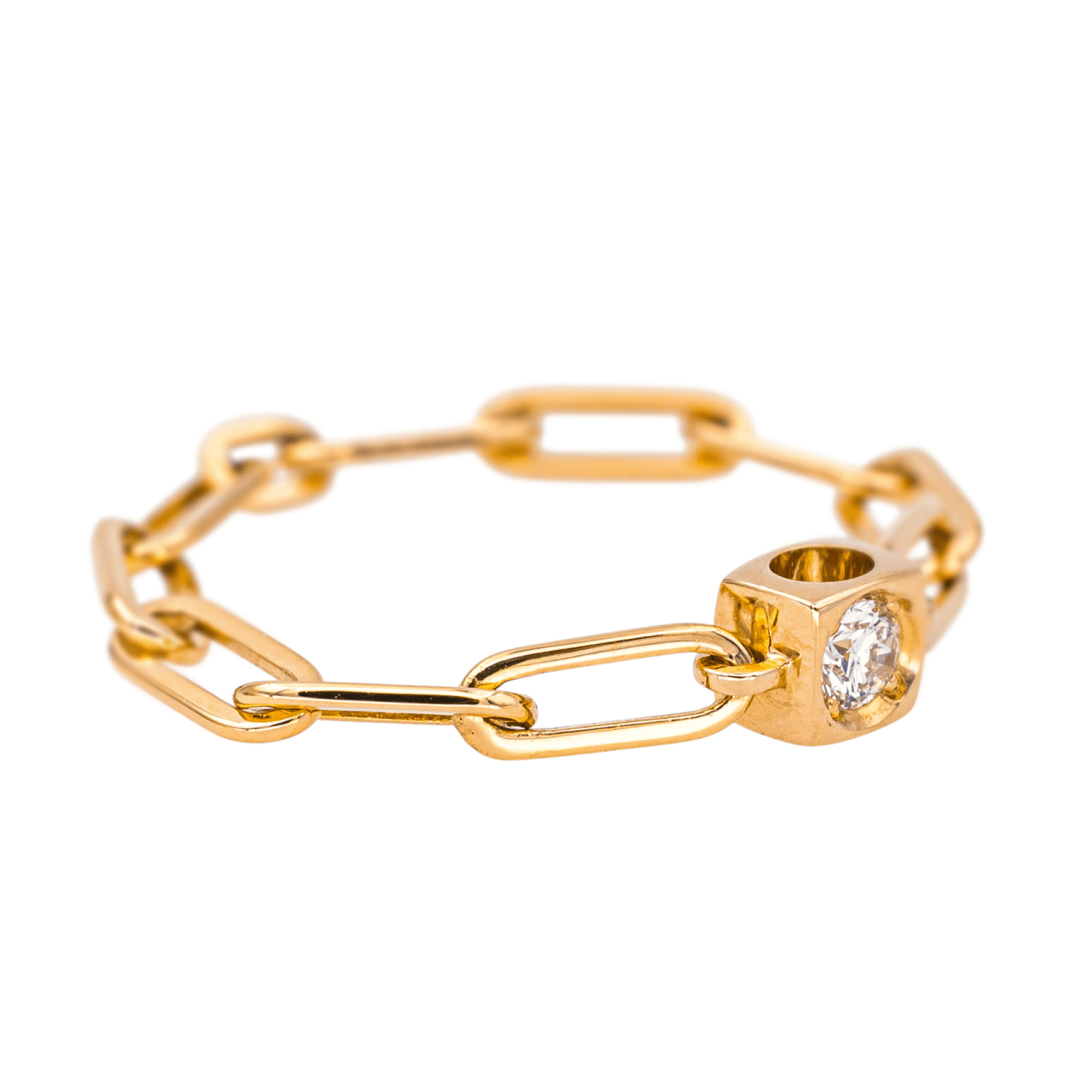 Bague DINH VAN "Le Cube" en or rose et diamant - Castafiore
