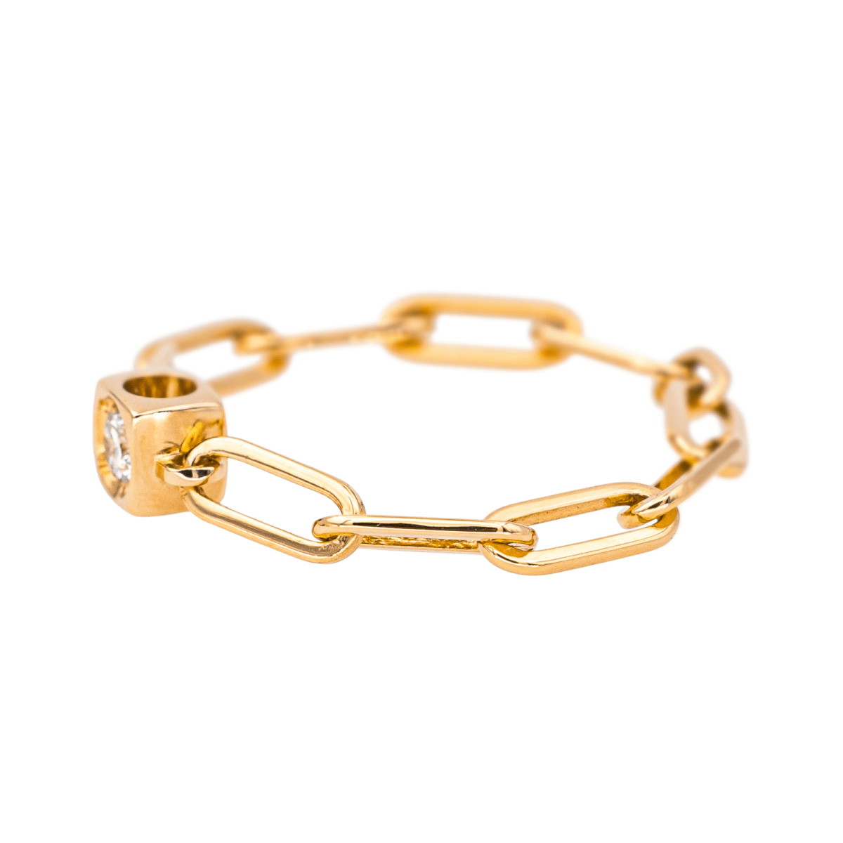 Bague DINH VAN "Le Cube" en or rose et diamant - Castafiore