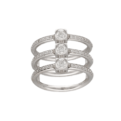 Bague DINH VAN "Le Cube Trilogie" en or gris et diamants - Castafiore