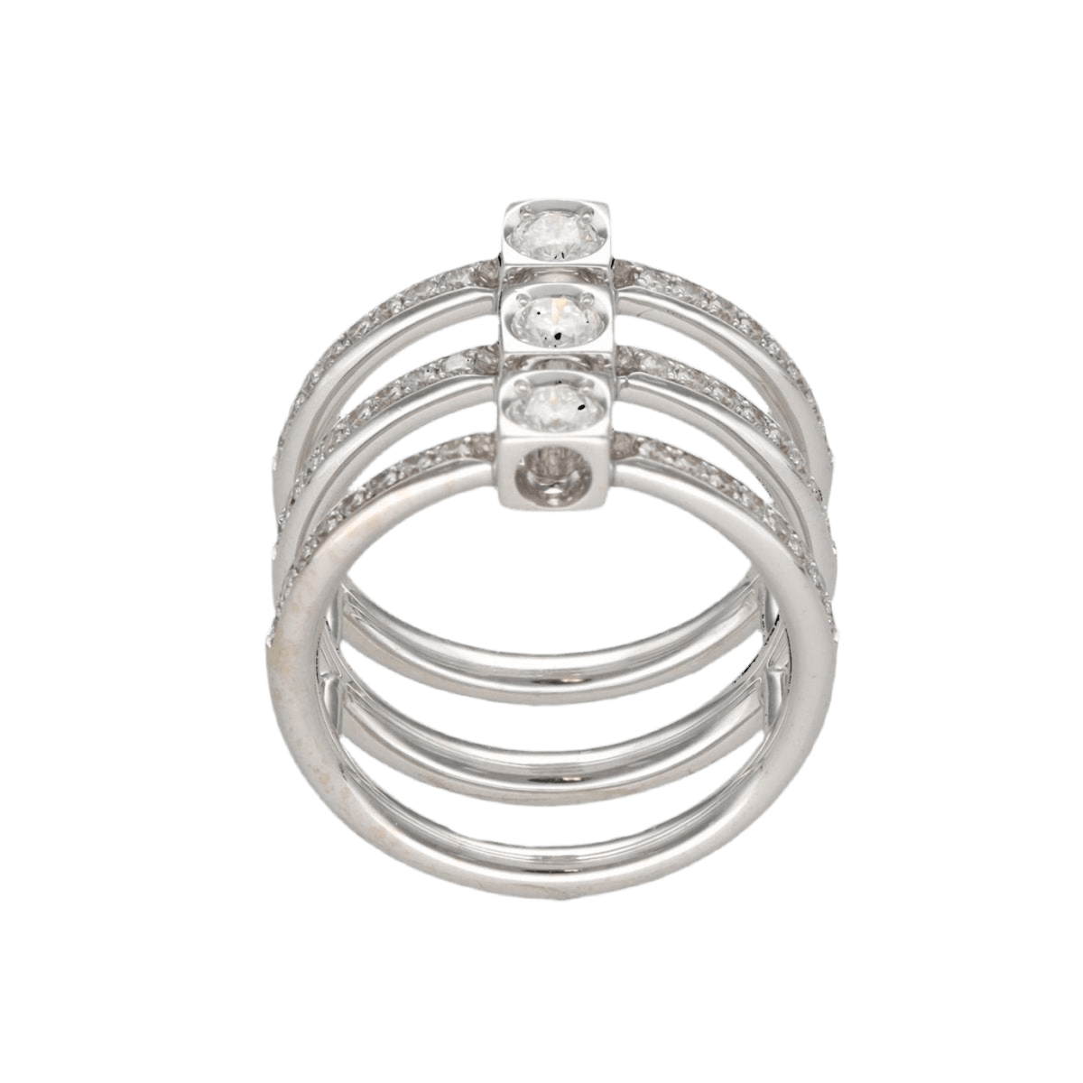 Bague DINH VAN "Le Cube Trilogie" en or gris et diamants - Castafiore
