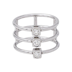Bague DINH VAN "Les 3 Cubes" en or blanc et diamants - Castafiore