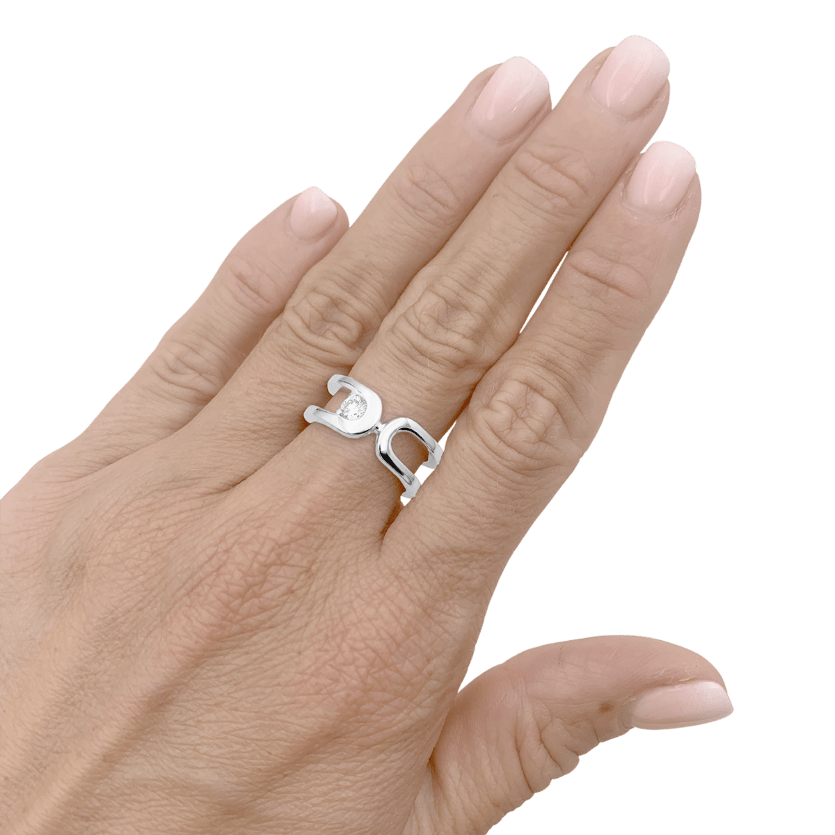Bague DINH VAN "Maillon" en or blanc et diamant - Castafiore