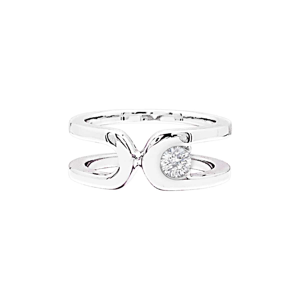 Bague DINH VAN "Maillon" en or blanc et diamant - Castafiore