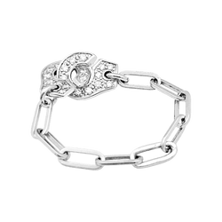 Bague DINH VAN "Menottes R7.5" en or blanc et diamants - Castafiore