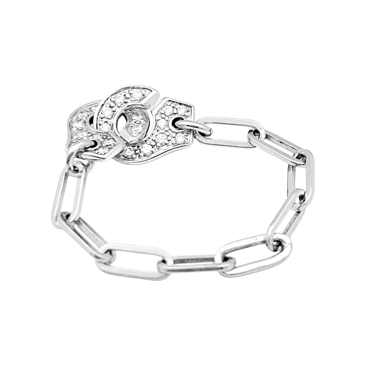 Bague DINH VAN "Menottes R7.5" en or blanc et diamants - Castafiore