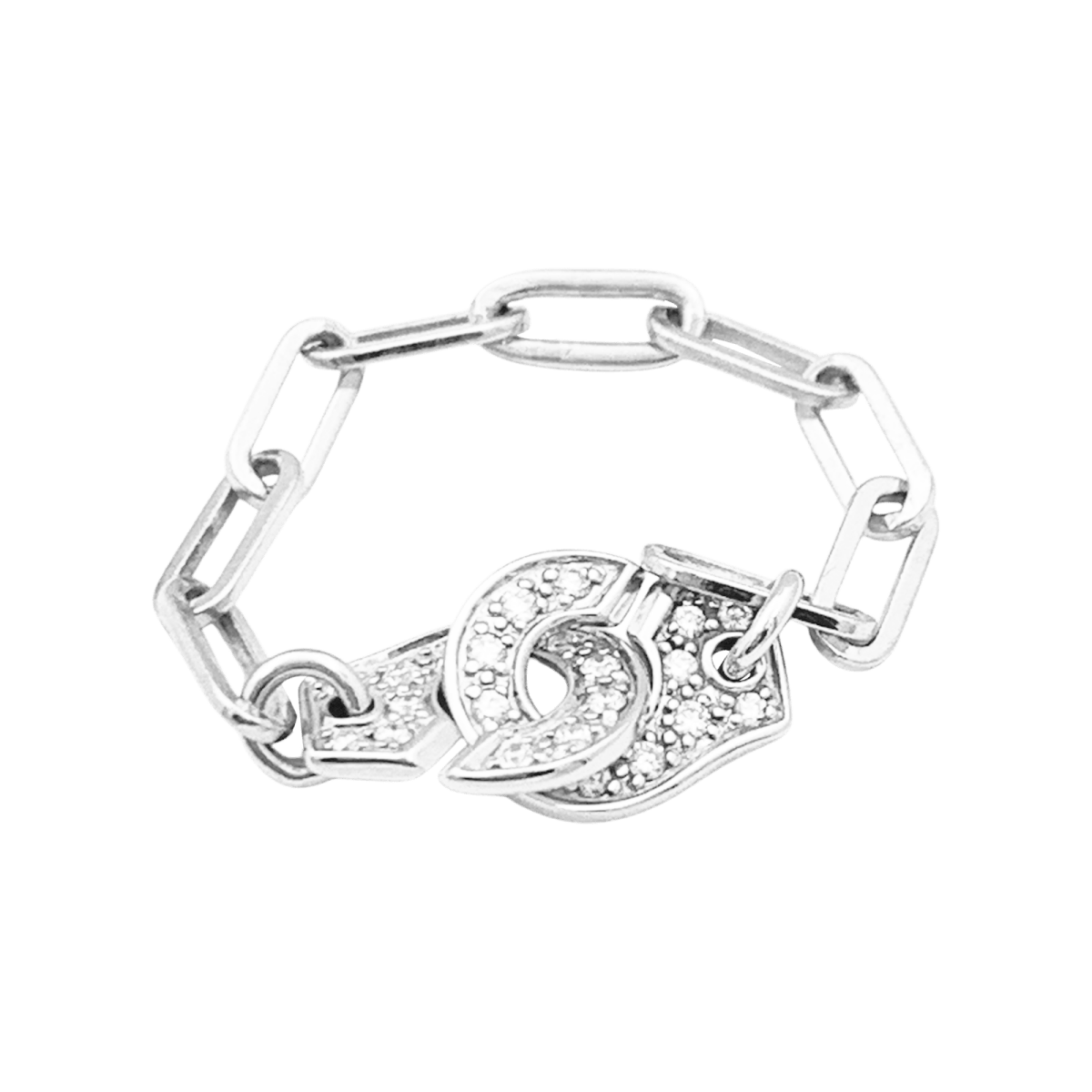 Bague DINH VAN "Menottes R7.5" en or blanc et diamants - Castafiore