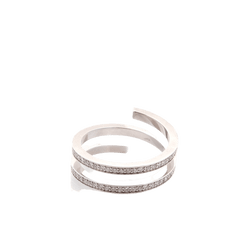 Bague DINH VAN "Spirale" en or blanc et diamants - Castafiore
