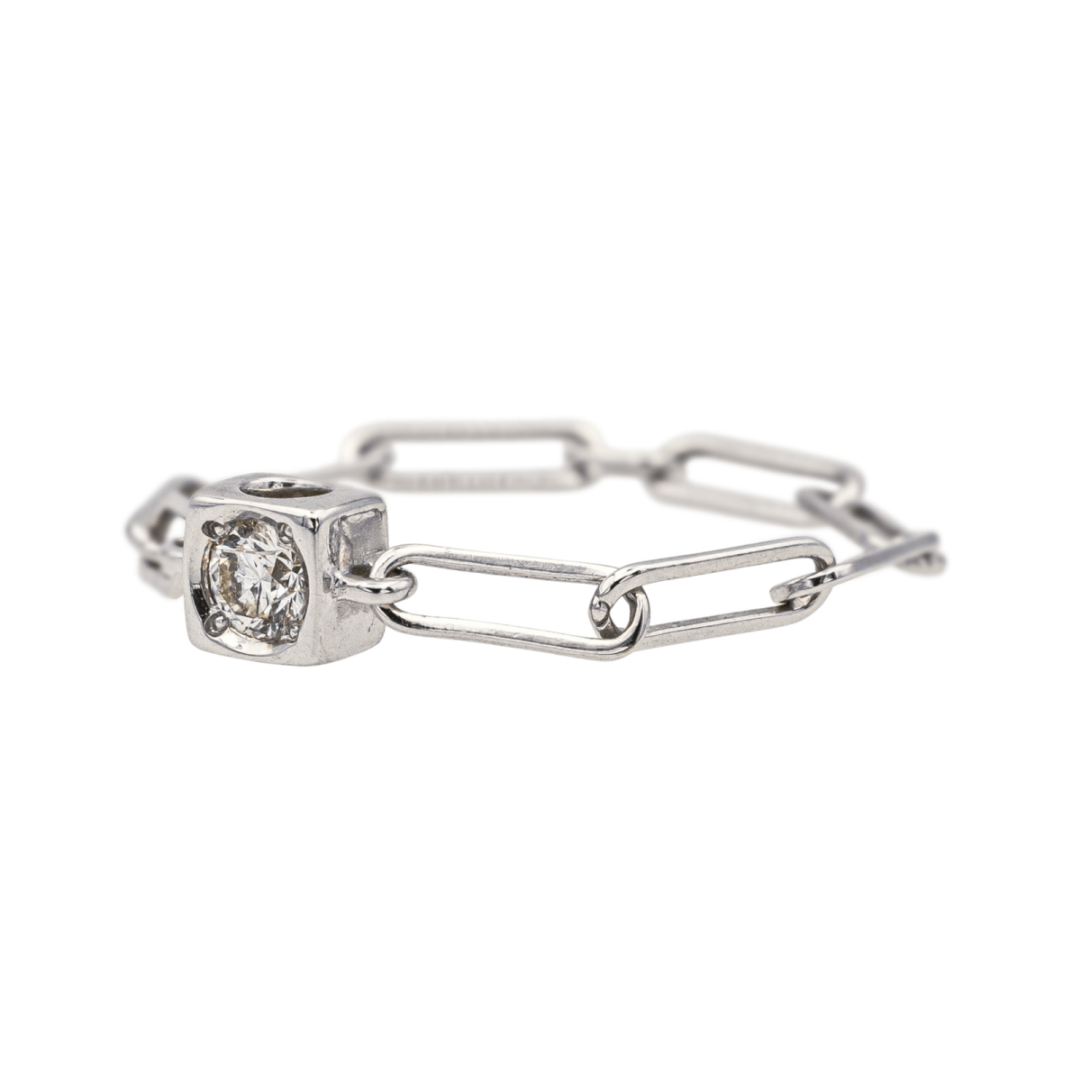 Bague DINH VAN"Le Cube" en or blanc et diamant - Castafiore