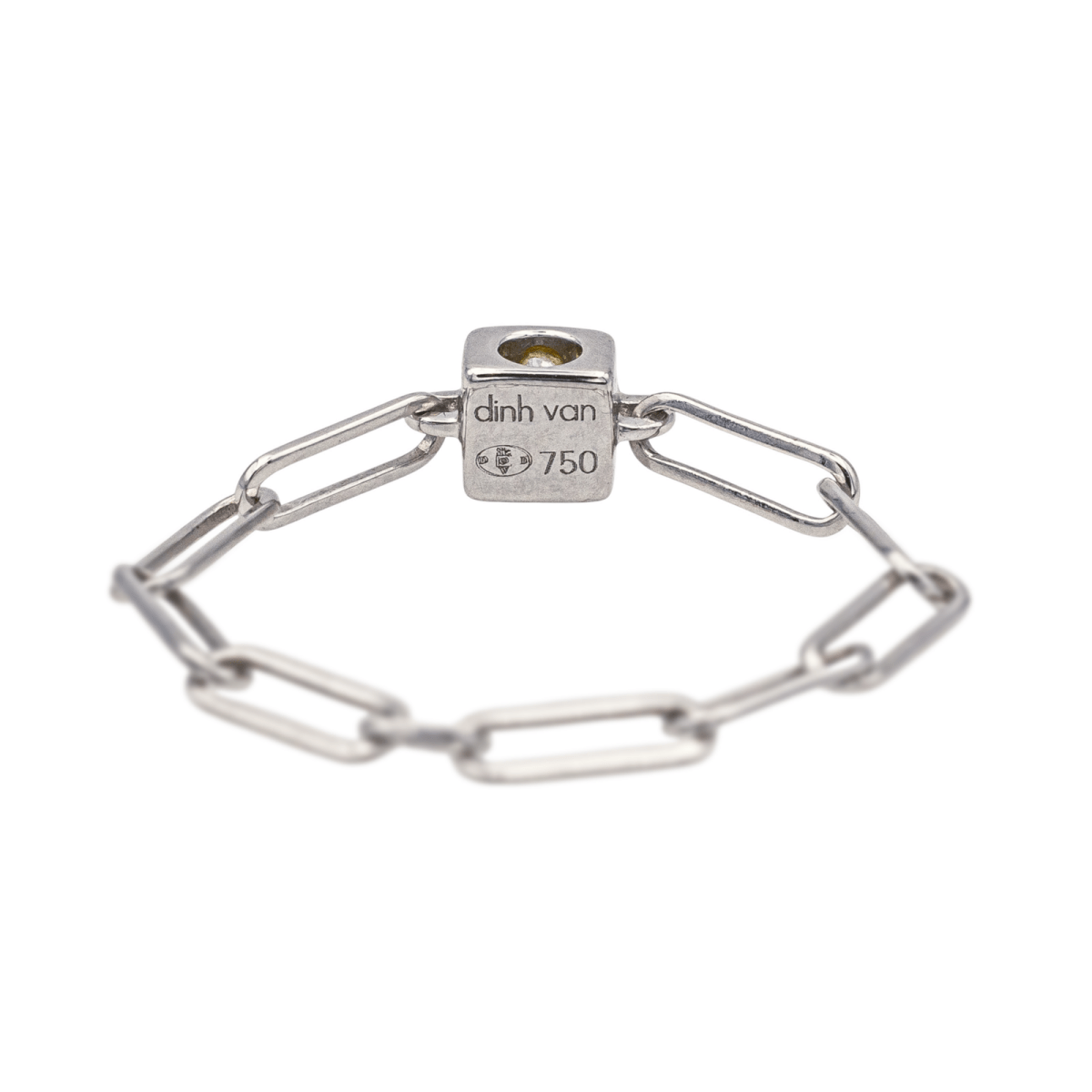 Bague DINH VAN"Le Cube" en or blanc et diamant - Castafiore