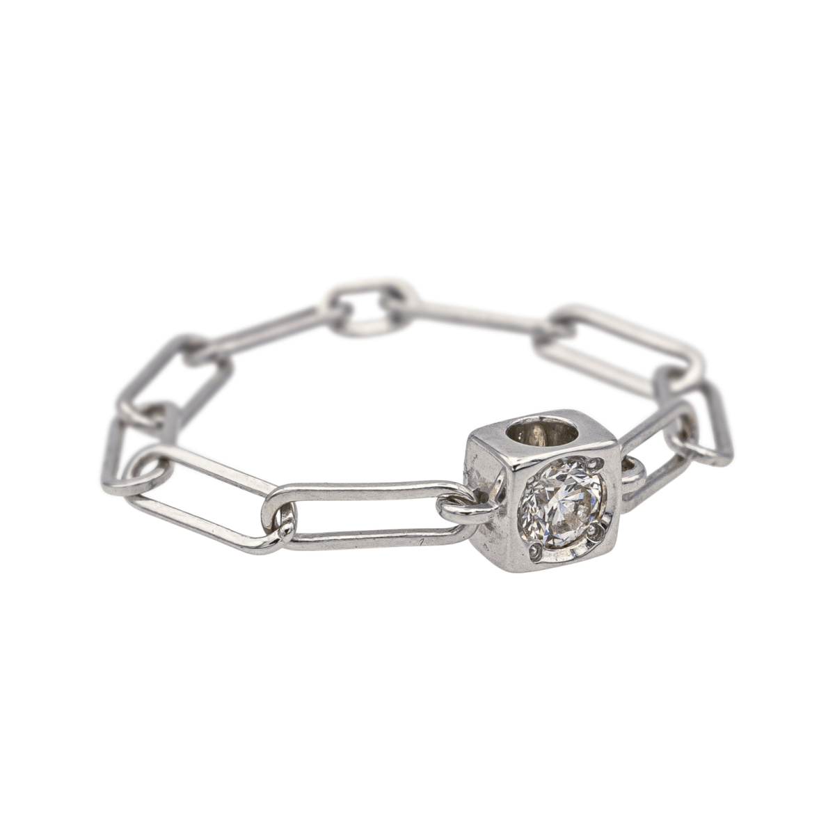 Bague DINH VAN"Le Cube" en or blanc et diamant - Castafiore