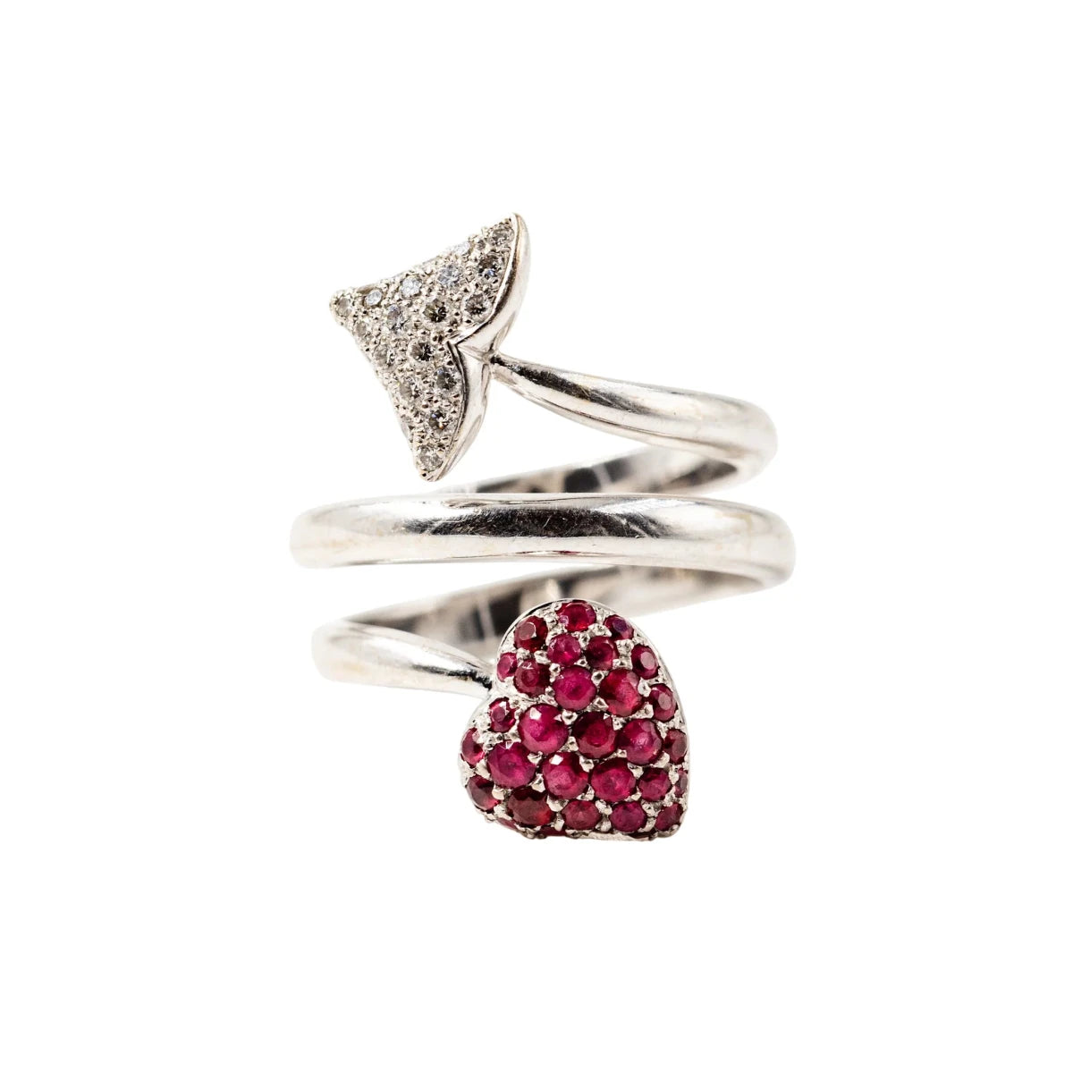 Bague DIOR "Diablotine" en or blanc, rubis et diamants - Castafiore