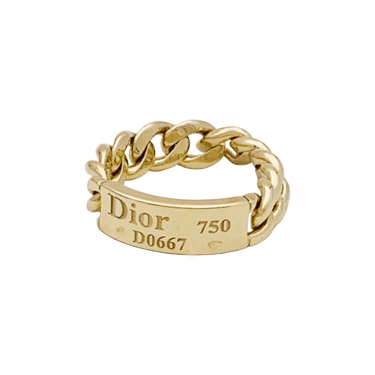 Bague DIOR, "Gourmette" en or jaune - Castafiore