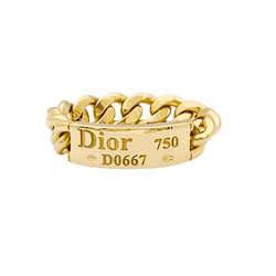 Bague DIOR, "Gourmette" en or jaune - Castafiore