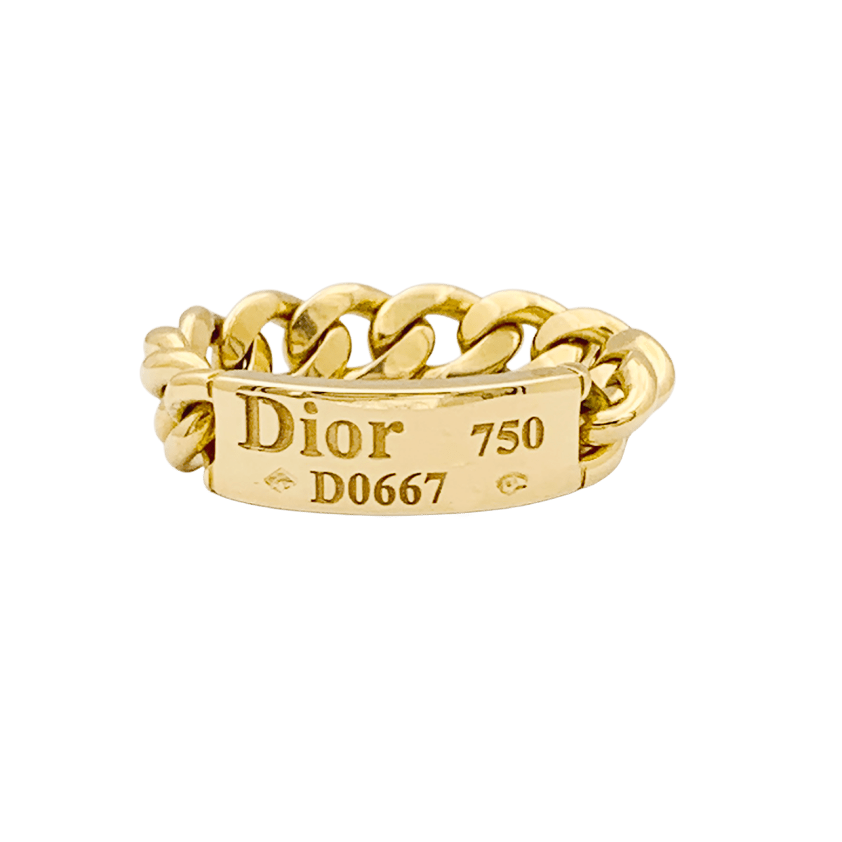 Bague DIOR, "Gourmette" en or jaune - Castafiore