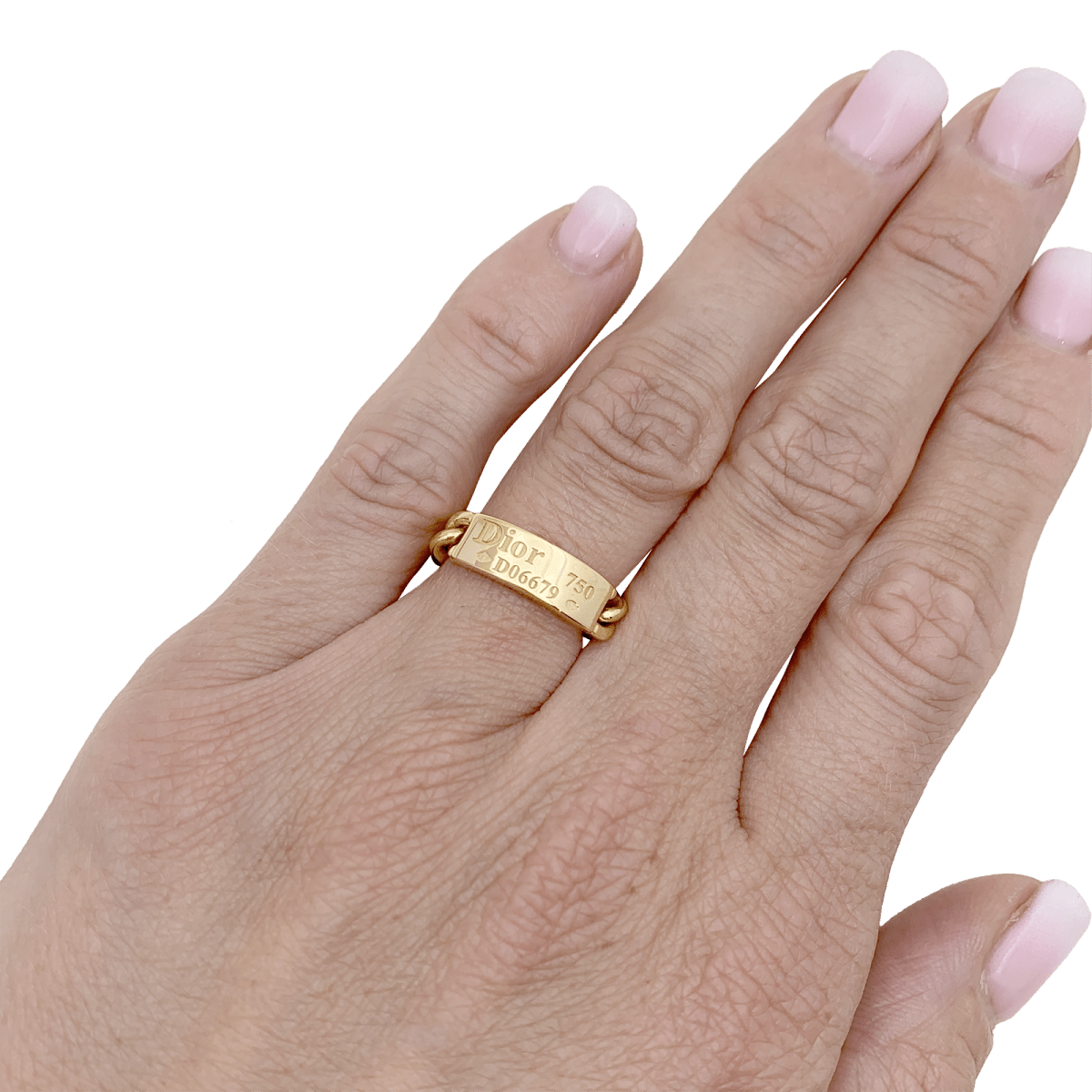 Bague DIOR, "Gourmette" en or jaune - Castafiore