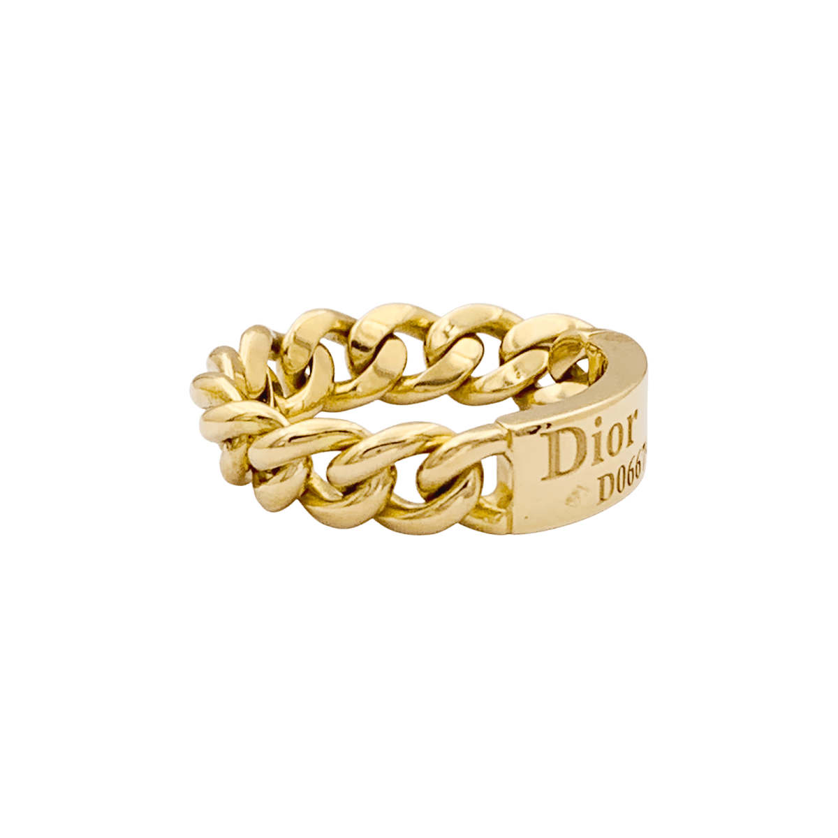 Bague DIOR, "Gourmette" en or jaune - Castafiore