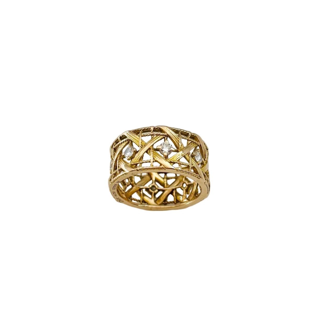 Bague DIOR "My Dior" GM en or jaune et diamants - Castafiore