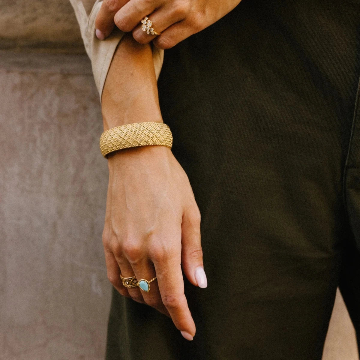 Bague DIOR "My Dior" GM en or jaune et diamants - Castafiore