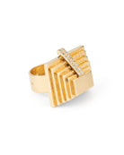 Bague DIOR "Pyramide" en or jaune et brillants - Castafiore