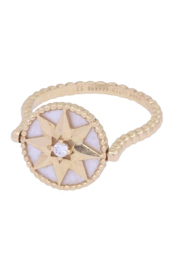 Bague DIOR "Rose des vents" en or jaune et nacre - Castafiore