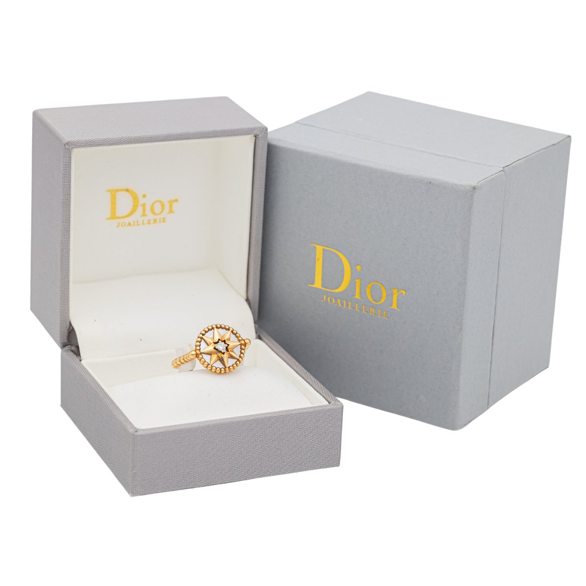 Bague Dior Rose des vents Or jaune Diamant - Castafiore