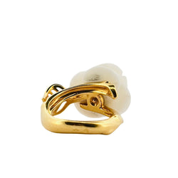 Bague DIOR "Rose pré catelan" en or jaune et corail blanc - Castafiore