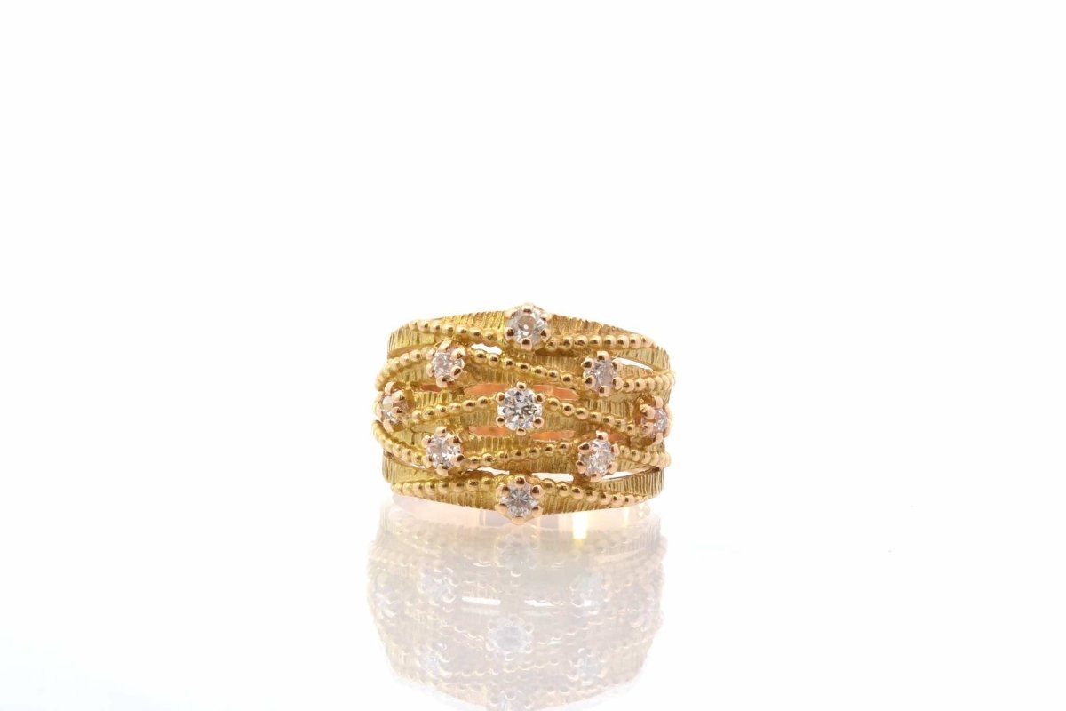 Bague d'occasion diamants en or jaune 18k - Castafiore