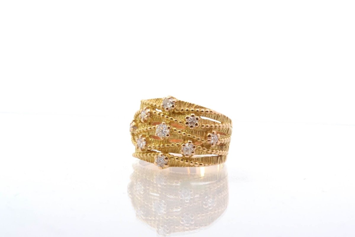 Bague d'occasion diamants en or jaune 18k - Castafiore
