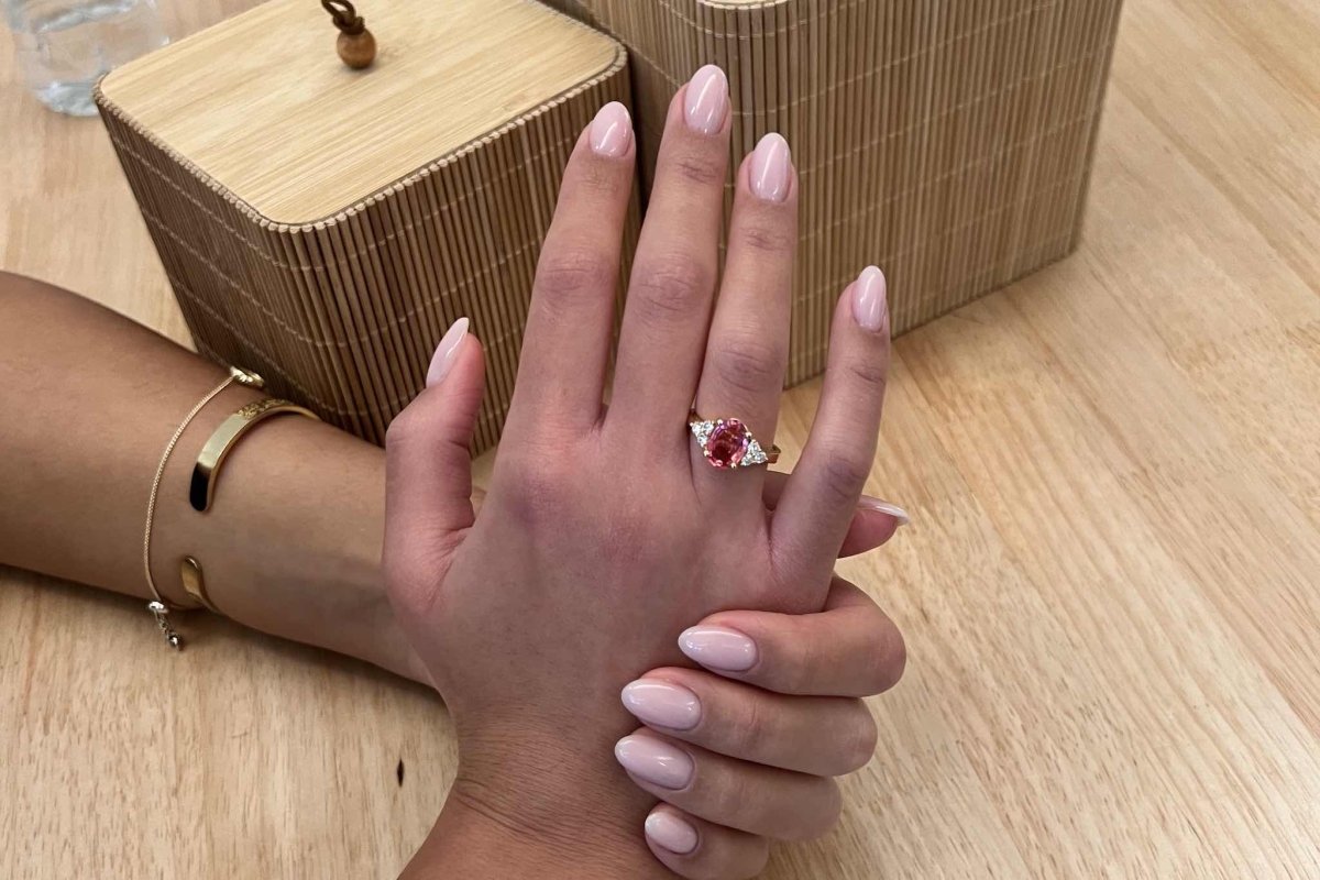 Bague d'occasion tourmaline et diamants en or jaune 18k - Castafiore