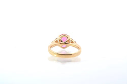 Bague d'occasion tourmaline et diamants en or jaune 18k - Castafiore