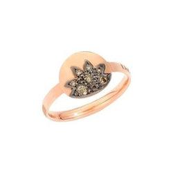 Bague DODO « Lune et Soleil » en or rose et diamants bruns - Castafiore