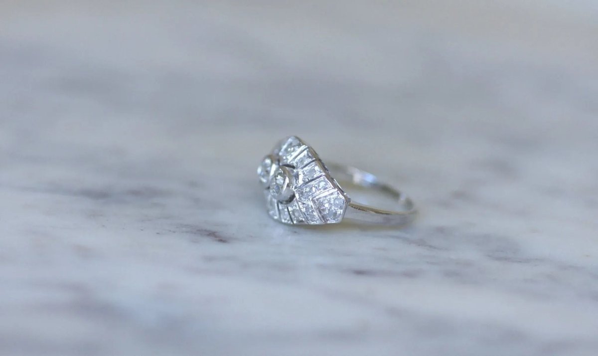 Bague Dome Art Déco Diamants - Castafiore