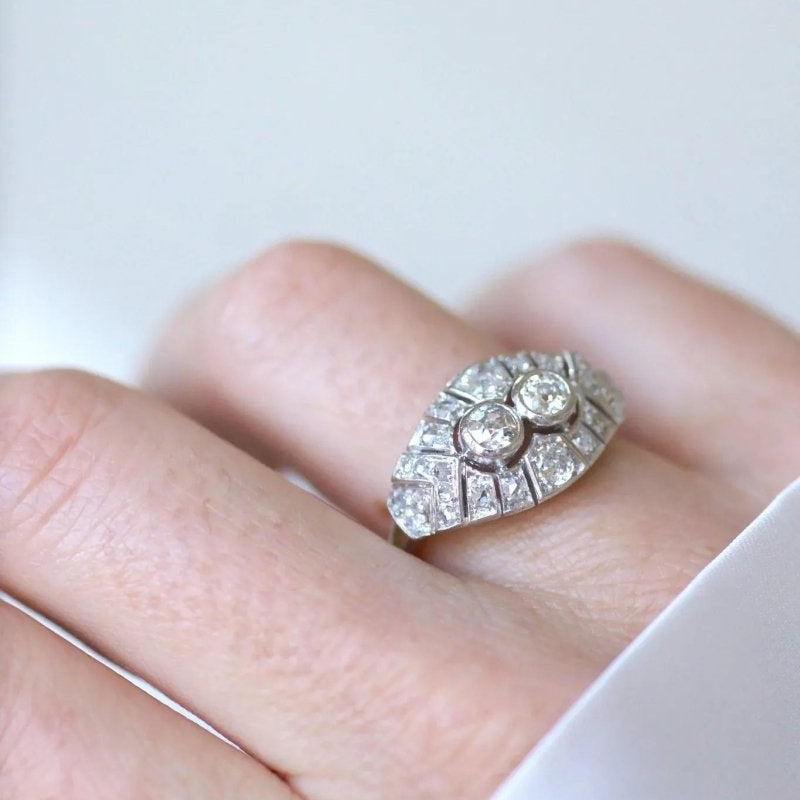 Bague Dome Art Déco Diamants - Castafiore