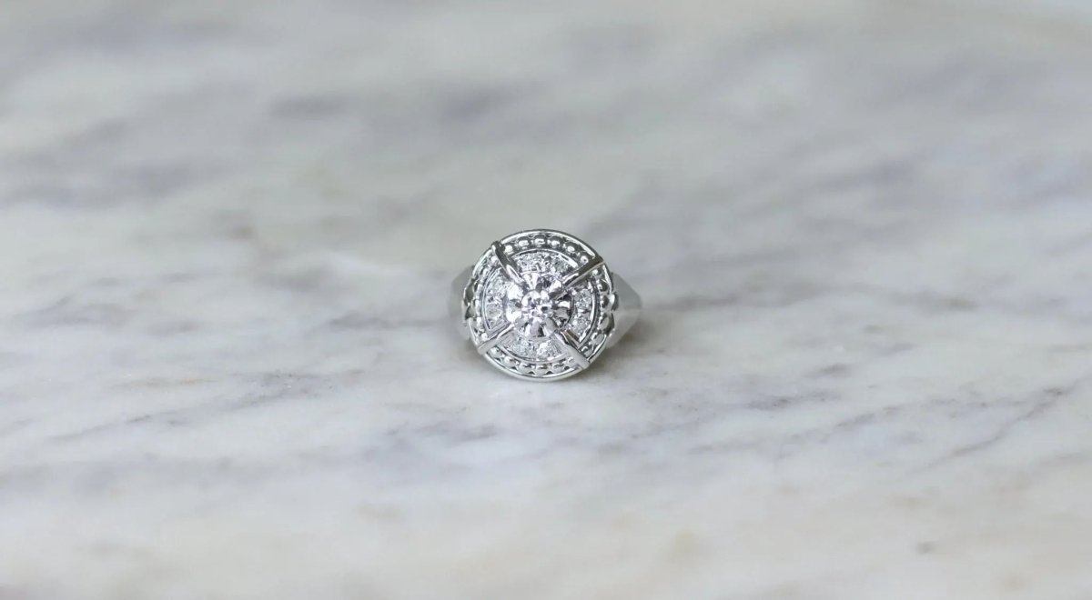 Bague Dôme Art Deco Diamants - Castafiore