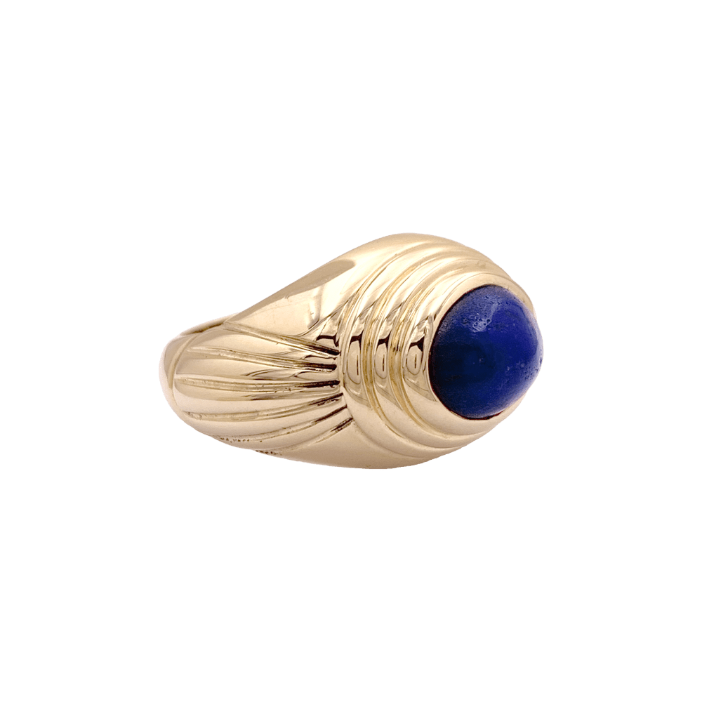 Bague Dôme BOUCHERON "Jaïpur" en or jaune et lapis - lazuli - Castafiore