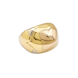 Bague Dôme BULGARI "Pyramide" en or blanc, or jaune et or rose - Castafiore