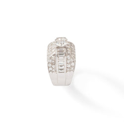 Bague Dôme carré en platine et diamants - Castafiore