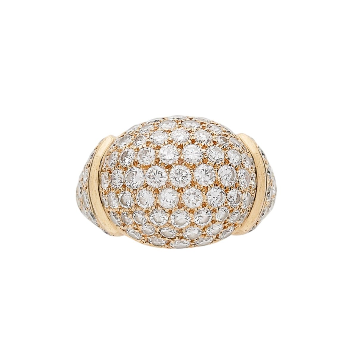 Bague Dôme CARTIER en or jaune et diamants - Castafiore