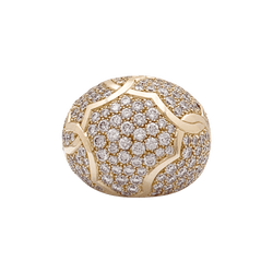 Bague Dôme CHANEL "Profil de Camelia" en or jaune et diamants - Castafiore
