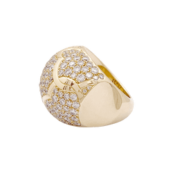Bague Dôme CHANEL "Profil de Camelia" en or jaune et diamants - Castafiore