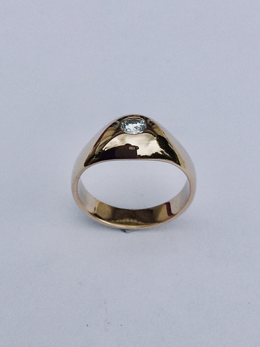 Bague Dôme Diamant En Or - Castafiore