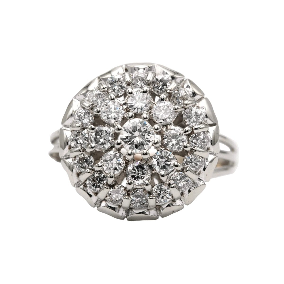 Bague Dôme en or blanc et diamants - Castafiore
