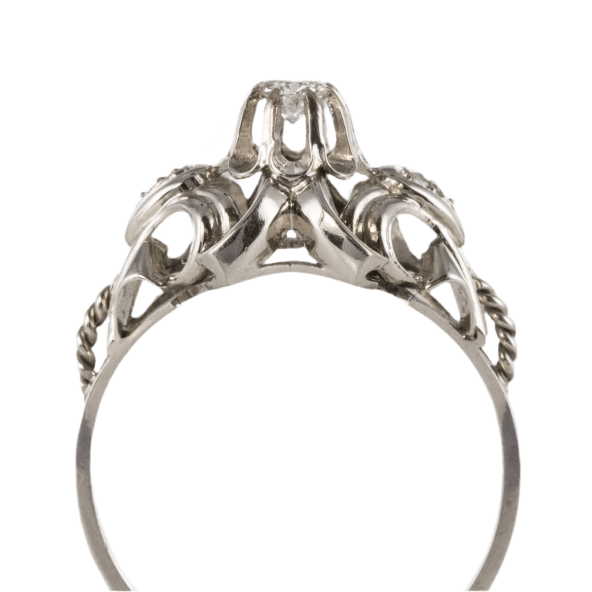 Bague Dôme en or blanc et diamants - Castafiore